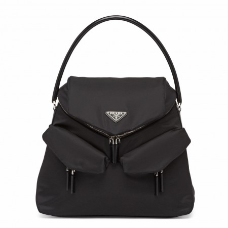 Prada Signaux Hobo In Bag In Black Nylon