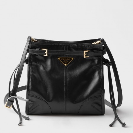 Prada Bonnie Mini Shoulder Bag in Black Calfskin