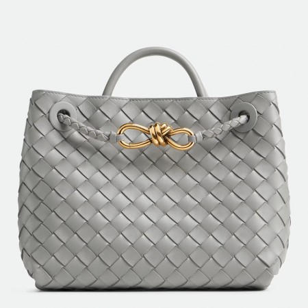 Bottega Veneta Andiamo Small Bag in Sterling Intrecciato Lambskin