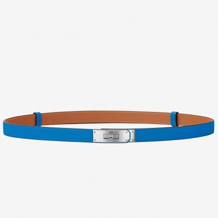 Hermes Kelly Belt In Blue Epsom Leather
