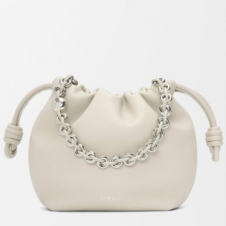 Loewe Mini Flamenco Purse Bag in Sea Salt Nappa Lambskin