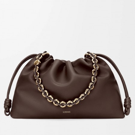 Loewe Large Flamenco Purse in Dark Chestnut Nappa Lambskin