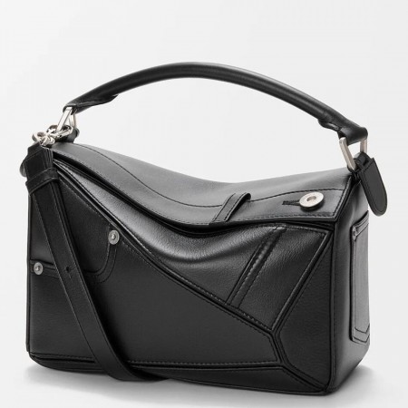 Loewe Panta Puzzle Small Bag in Black Calfskin