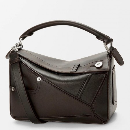 Loewe Panta Puzzle Small Bag in Vintage Brown Calfskin
