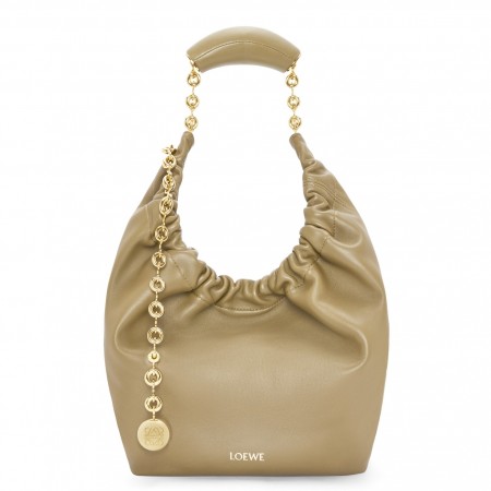 Loewe Small Squeeze Bag in Clay Green Nappa Lambskin