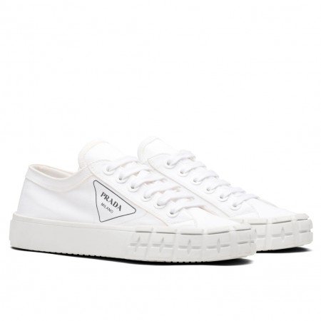Prada White Gabardine Fabric Sneakers