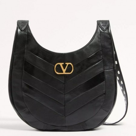 Valentino Hoboho Small Hobo Bag in Black Nappa Leather