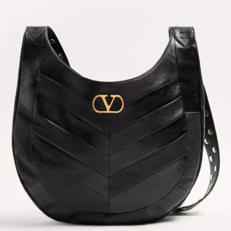 Valentino Hoboho Hobo Bag in Black Nappa Leather