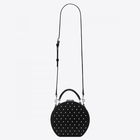 Saint Laurent Black Mica Hot Box Studs Bag