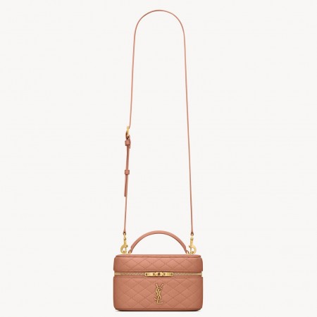 Saint Laurent Gaby Mini Vanity Bag in Barely Pink Lambskin