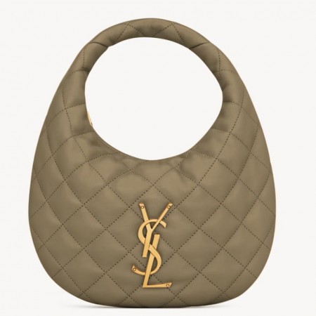 Saint Laurent Icarino Bag in Strong Moss Quilted Nappa Leather
