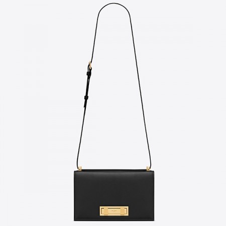 Saint Laurent Medium Domino Bag In Black Calfskin