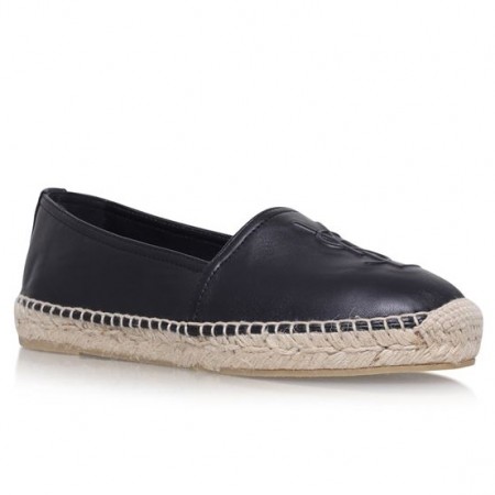 Saint Laurent Black Leather Espadrilles