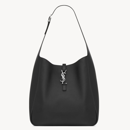 Saint Laurent Le 5 À 7 Soft Large Shoulder Bag in Noir Leather