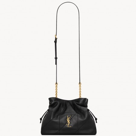 Saint Laurent Jamie Shoulder Pouch in Black Lambskin