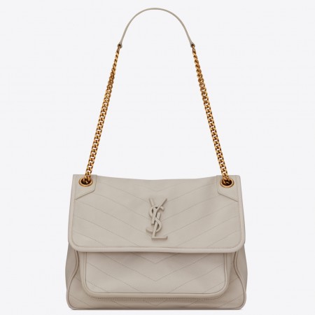 Saint Laurent Medium Niki Bag In White Lambskin