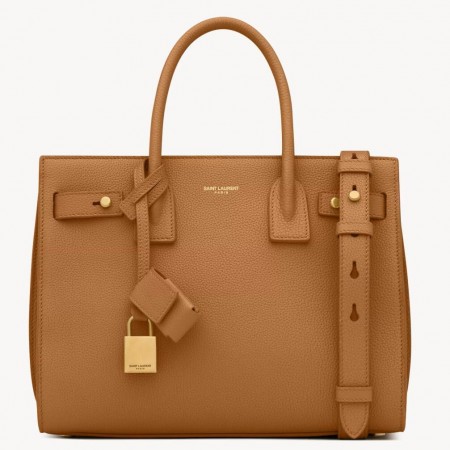 Saint Laurent Supple Sac De Jour Baby Bag in Cinnamon Grained Leather