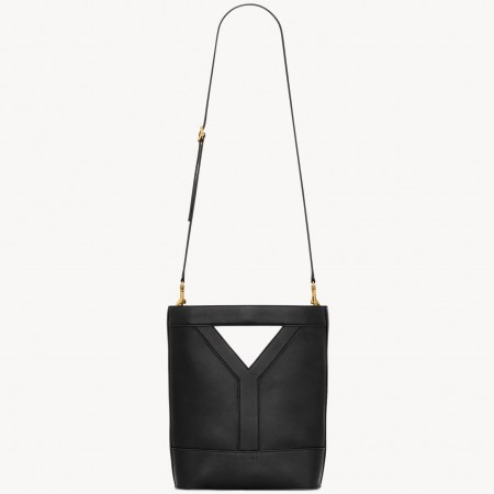 Saint Laurent Y Small Bucket Bag in Black Calfskin