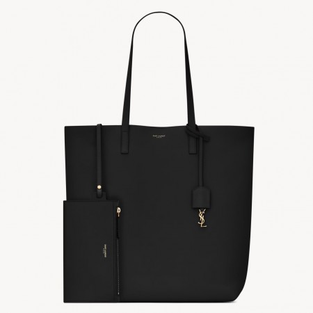 Saint Laurent North/South Shopping Bag in Black Calfskin