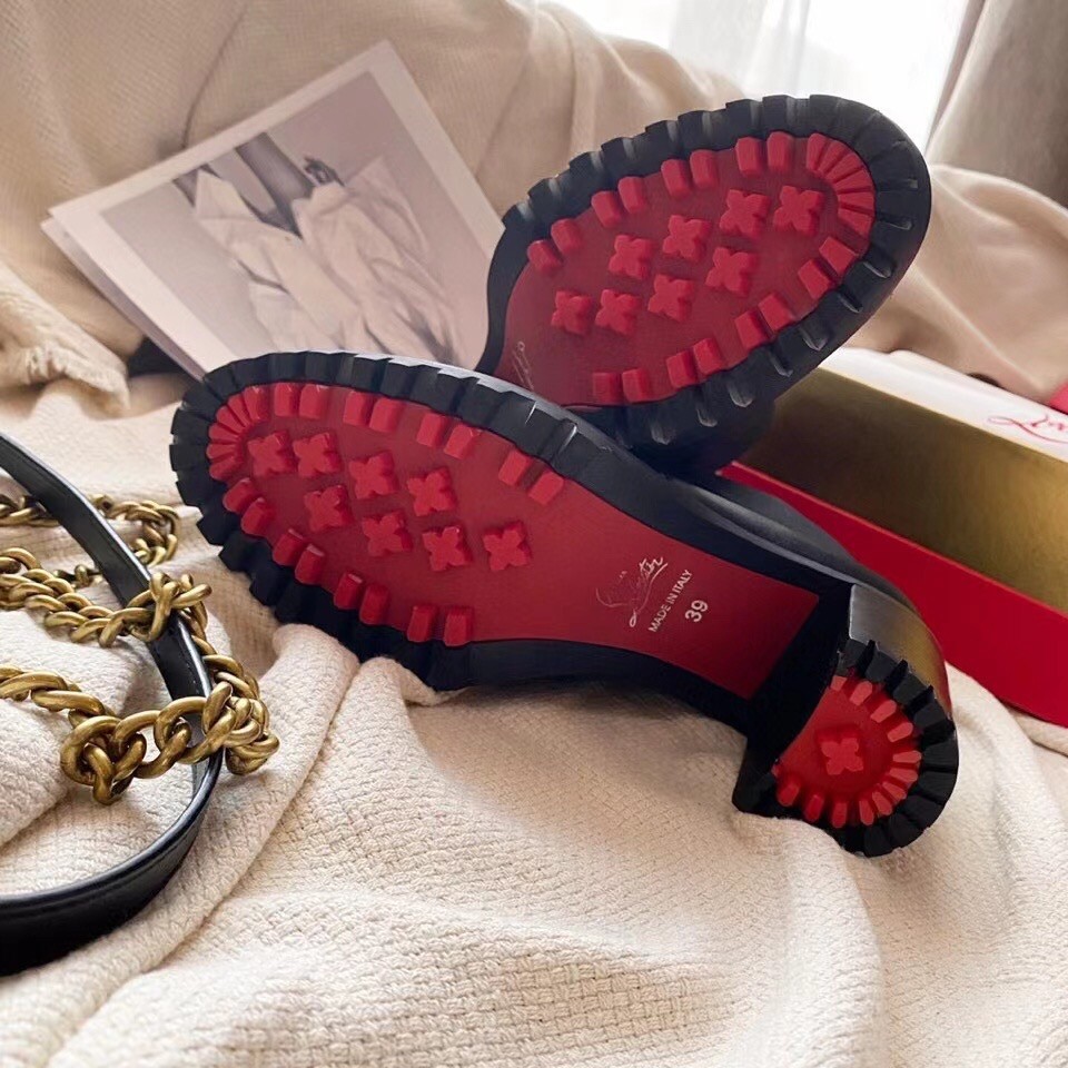 Replica Christian Louboutin Black Marchacroche 70MM Ankle Boots