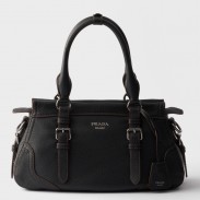 Prada Large Tote Bag in Black Buckskin