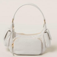 Miu Miu Pocket Shoulder Bag in White Nappa Leather