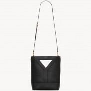 Saint Laurent Y Small Bucket Bag in Black Calfskin