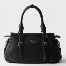 Prada Large Tote Bag in Black Buckskin