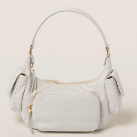 Miu Miu Pocket Shoulder Bag in White Nappa Leather
