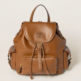 Miu Miu Large Backpack in Brown Calfskin