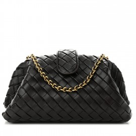 Bottega Veneta Small Lauren 1980 Bag in Black Intrecciato Lambskin