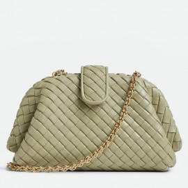 Bottega Veneta Small Lauren 1980 Bag in Travertine Intrecciato Lambskin