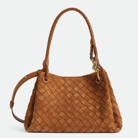 Bottega Veneta Parachute Medium Bag in Brown Suede Calfskin