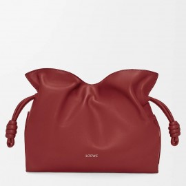 Loewe Flamenco Medium Clutch Bag in Red Nappa Calfskin