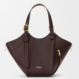 Loewe Hammock Flip Bag in Dark Chestnut Calfskin