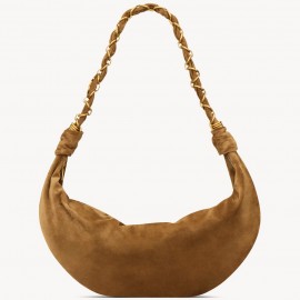 Saint Laurent Amalia Hobo Bag in Brown Suede Calfskin