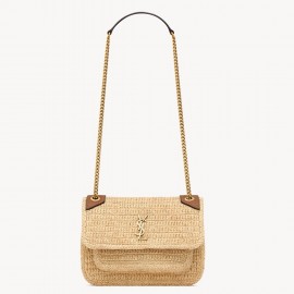 Saint Laurent Niki Mini Bag in Natural Raffia