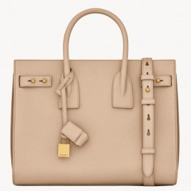 Saint Laurent Supple Sac De Jour Small Bag in Beige Grained Leather