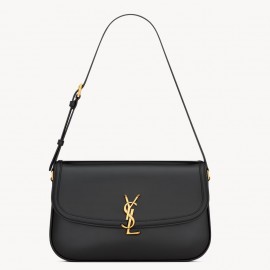 Saint Laurent Solferino Medium Shoulder Bag in Black Box Calfskin