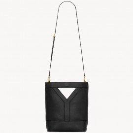 Saint Laurent Y Small Bucket Bag in Black Calfskin
