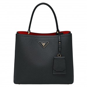 Prada Black Saffiano Leather Double Bag