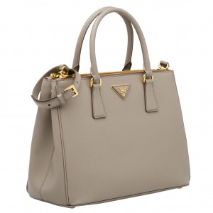 Prada Galleria Medium Bag In Grey Saffiano Leather