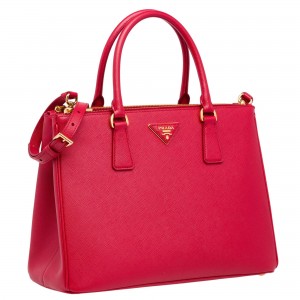 Prada Galleria Medium Bag In Red Saffiano Leather