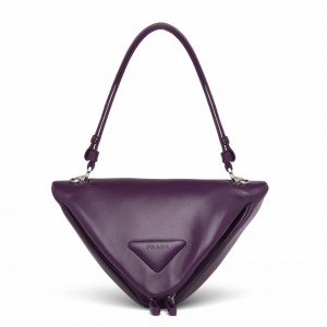 Prada Padded Bag In Purple Nappa Leather