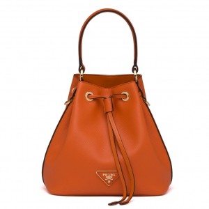 Prada Bucket Bag In Orange Saffiano Leather 