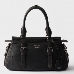 Prada Large Tote Bag in Black Buckskin