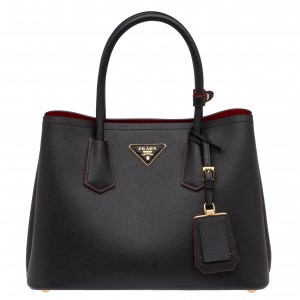 Prada Black Saffiano Double Small Bag