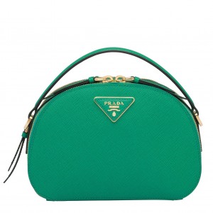 Prada Odette Green Saffiano Leather Bag