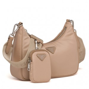 Prada Re-Edition 2005 Shoulder Bag In Beige Nylon 