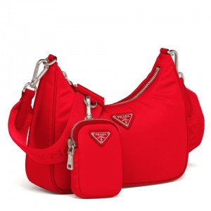 Prada Odette Heart Bag In Red Saffiano Leather – Bagsers